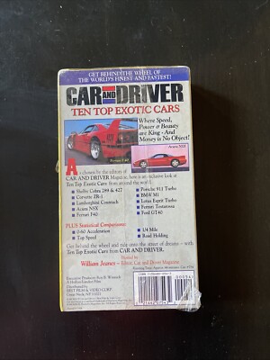 1992 Sealed Car And Driver Ten Top Exotic Cars VHS 44