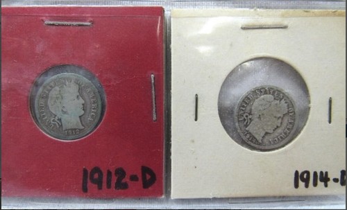 10 Cents 12 Barber Silver Dime Coins Low Mintage US Coin Sealed - Picture 7 of 11