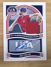 BILLY CARLSON AUTO 2024 USA STARS & STRIPES RELIC PATCH ROOKIE CARD WHITE SOX