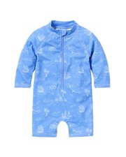 Janie And Jack Recycled Nautical Toile Rashguard Swimsuit Blue 0-3