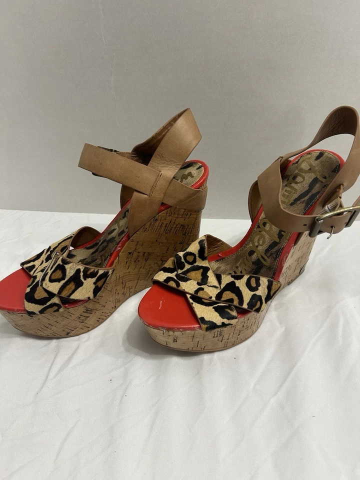 Zapato de cuña Sam Edelman para mujer con estampado de leopardo talla 8,5 Foto 4 de 4