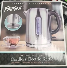 PARINI Stainless Steel Cordless Electric Kettle New OPEN BOX