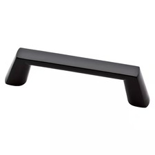Soft Modern 3-3/4 In. 96 Mm Modern Matte Black Square Cabinet Drawer Pull