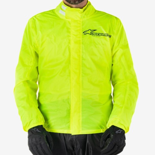 Giacca Antipioggia da Moto Alpinistars Hurricane Rain V2 Yellow HV 320052555 - Picture 7 of 18