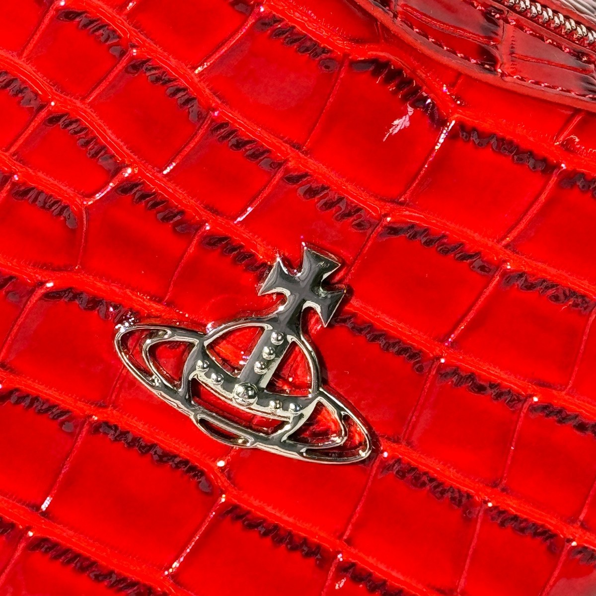 Vivienne Westwood Heart Crossbody Bag Red Croc Patent Orb Y2K Rare