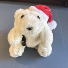 Vintage Coca Cola Christmas Plush Ornament 1993 Santa Polar Bear w Bottle