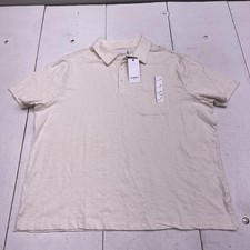 Goodfellow  Co Polo Shirt Mens 2XL White Pocket 100 Cotton Jersey Casual