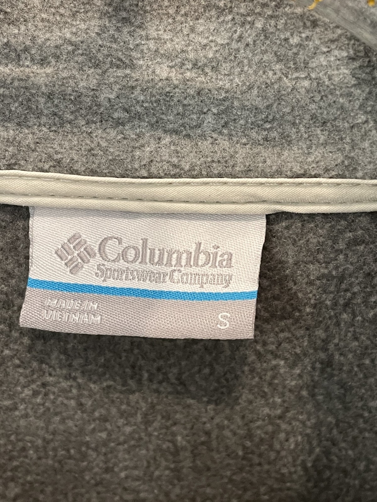 Columbia Fleece Snap Pullover Women S Gray White Colorblock Mock Neck Casual thumbnail 3