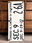 Vintage Porcelain Oil Field Sign Standard Oil of California Lease 30" x 12"