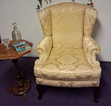 Vintage Stunning Wing Back Chair High Seat Fireside Chair