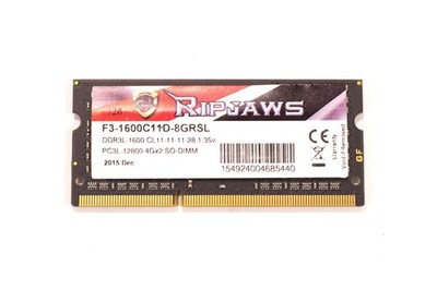 G.Skill 4GB 2Rx4 PC3-12800 DDR3L-1600 Laptop Memory P/N: F3-1600C11D-8GRSL