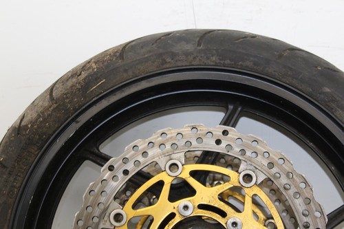 07 2007-2012 KAWASAKI NINJA ZX6R ZX600R OEM FRONT WHEEL RIM WITH BRAKE ROTORS - Picture 8 of 17