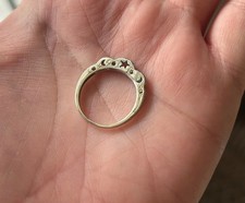Estate Diamond Band Stars Moon Celestial Ring 14k White Gold Sz 6.5 Stacking
