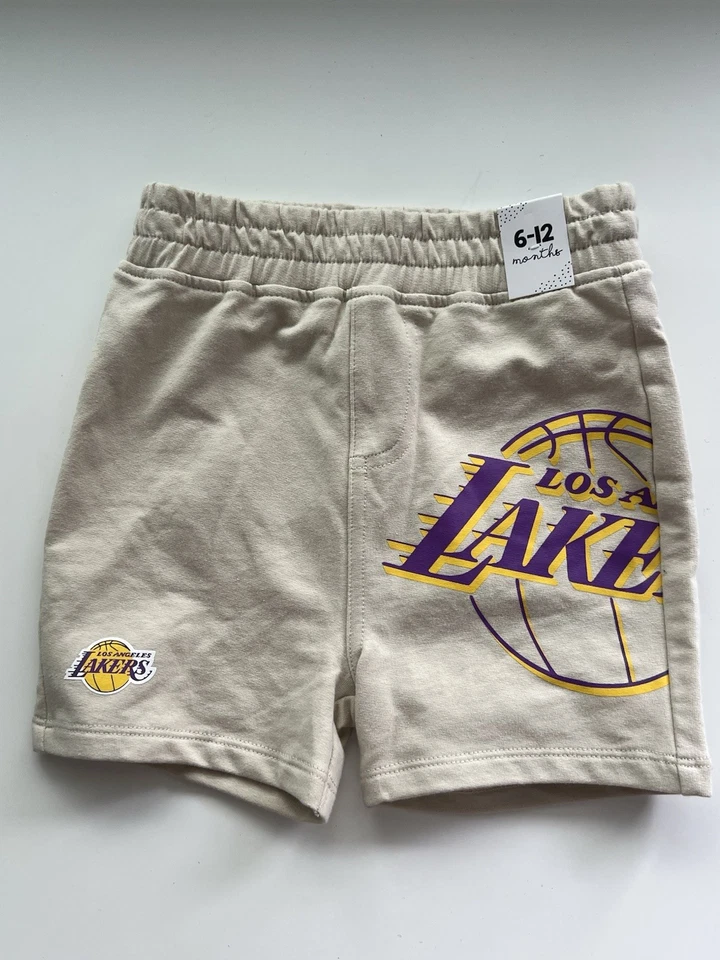 NBA Los Angeles Lakers Baby Shorts 6-12m Official Licence Cotton On NWT