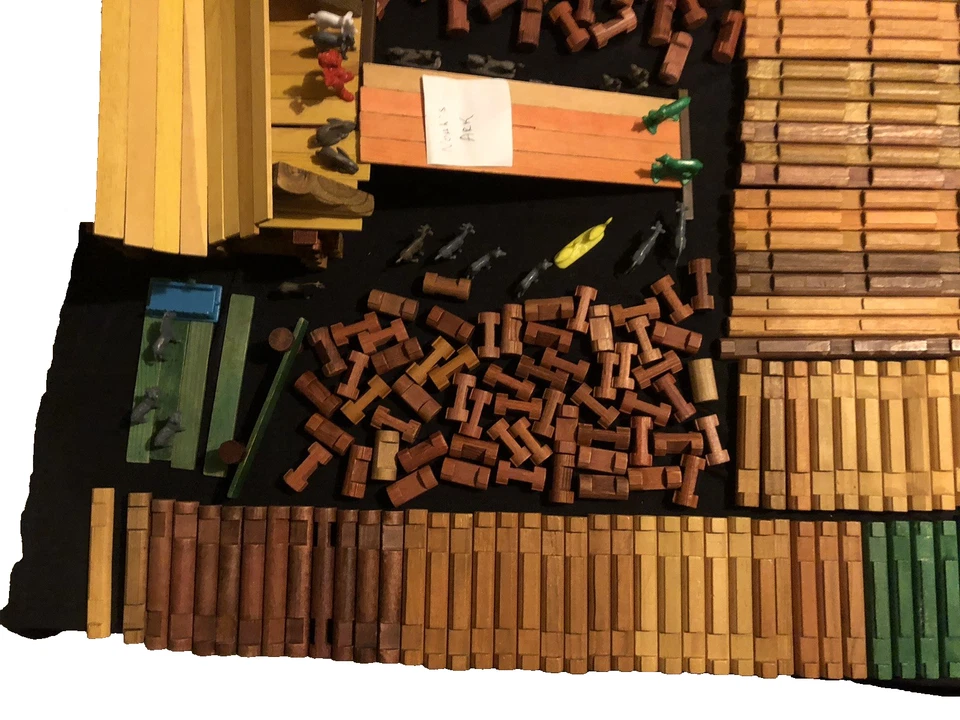 Lincoln бревна огромный кусок или набор лот более 375, включая игровую сцену Ноева ковчега - Изображение 4 из 4