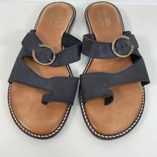 Coach and Four Shoes Womens Size 9 Leather Slide Sandals Made in Italy Buckle