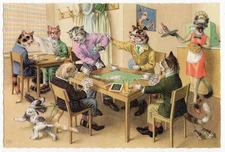 Eugen Hartung Cats Postcard - Coloprint B Special 2605/4 - Continental (6" x 4")