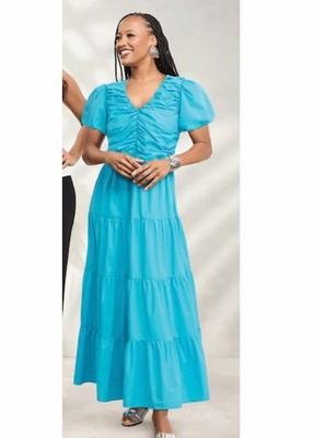 16W PLUS Ashro White Blue Formal Dinner Party Church Cocktail Fariah Maxi  Dress | eBay