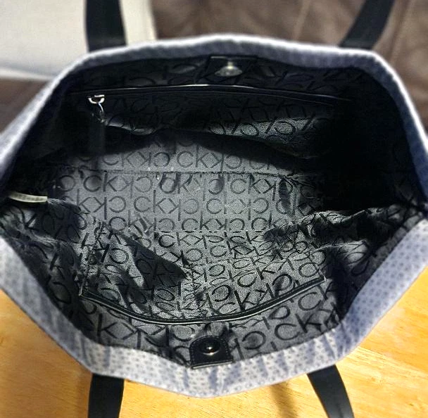 Calvin Klein Teodora Tote ck logo bag purse silver/black - Image 4 of 4