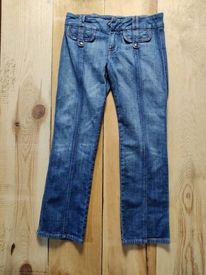 CITIZENS OF HUMANITY JEANS W28 BLUE DENIM LOW RISE STRAIGHT CROP JERMONE DAHAN