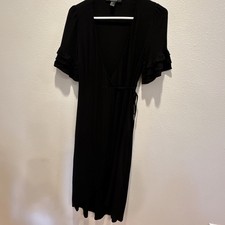 Forever 21 Contemporary Wrap Dress Black Xsm-Small