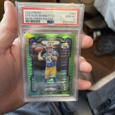 2023 PANINI PRIZM NEON GREEN PULSAR #358 STETSON BENNETT IV PSA 10 🔥