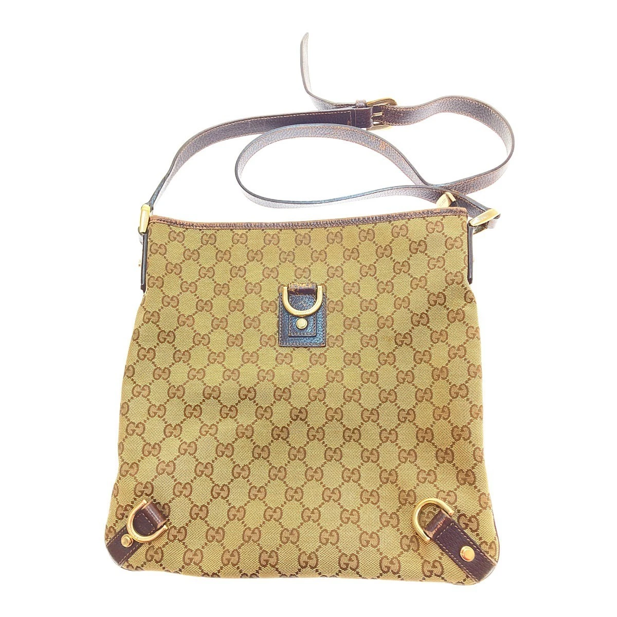 Sac bandoulière Gucci toile Gg 131326 marron rayures et taches