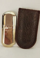 Vintage Marlboro Cigarette Lighter Brass No. 6 W/ Leather Case Works