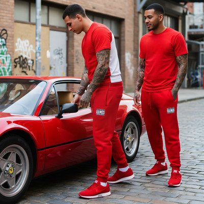 *HUSTLE GANG* (RED) ~EXPLICIT CONTENT~  JOGGER SWEATPANTS 