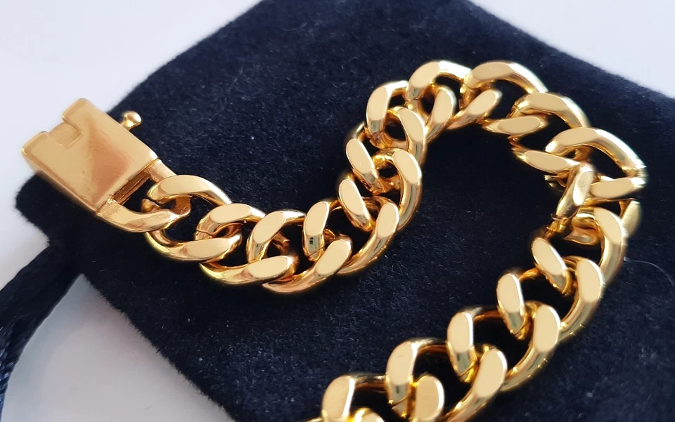 EDLE 925 Silber 18K GOLD PANZER ARMBAND Panzerkette Figaro ARM KETTE Königskette - Bild 3 von 4
