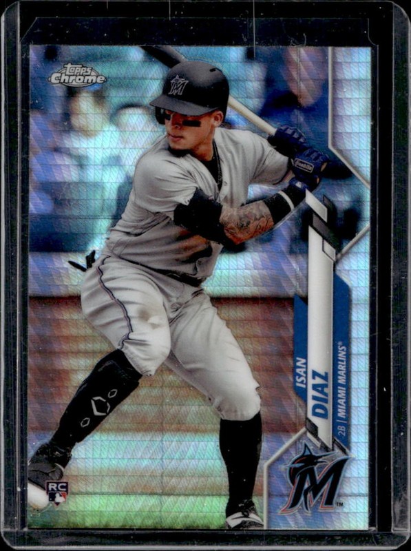 2020 Topps Chrome Isan Diaz RC Prism Refractor Rookie #170 Marlins