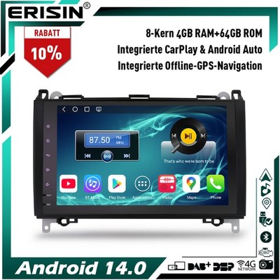 9'' Android 14 Autoradio Mercedes A/B Klasse W245 W169 Sprinter Viano VW Crafter