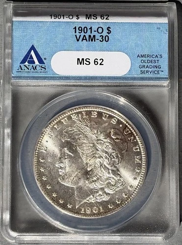 1901-O   MORGAN DOLLAR  *BRIGHT WHITE LUSTER*   MS-62   VAM-30    ONLY 7 HIGHER
