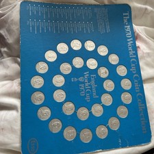 Esso 1970 World Cup Coin Collection ENGLAND Blue Board COMPLETE *Fair/Good Cond*