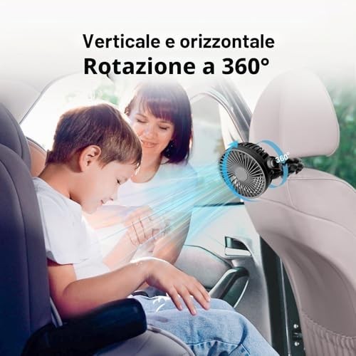 PaPaFboy Ventilatore Portatile,Ventilatore per Passeggino Ricaricabile, 20H 3 Ve foto 6