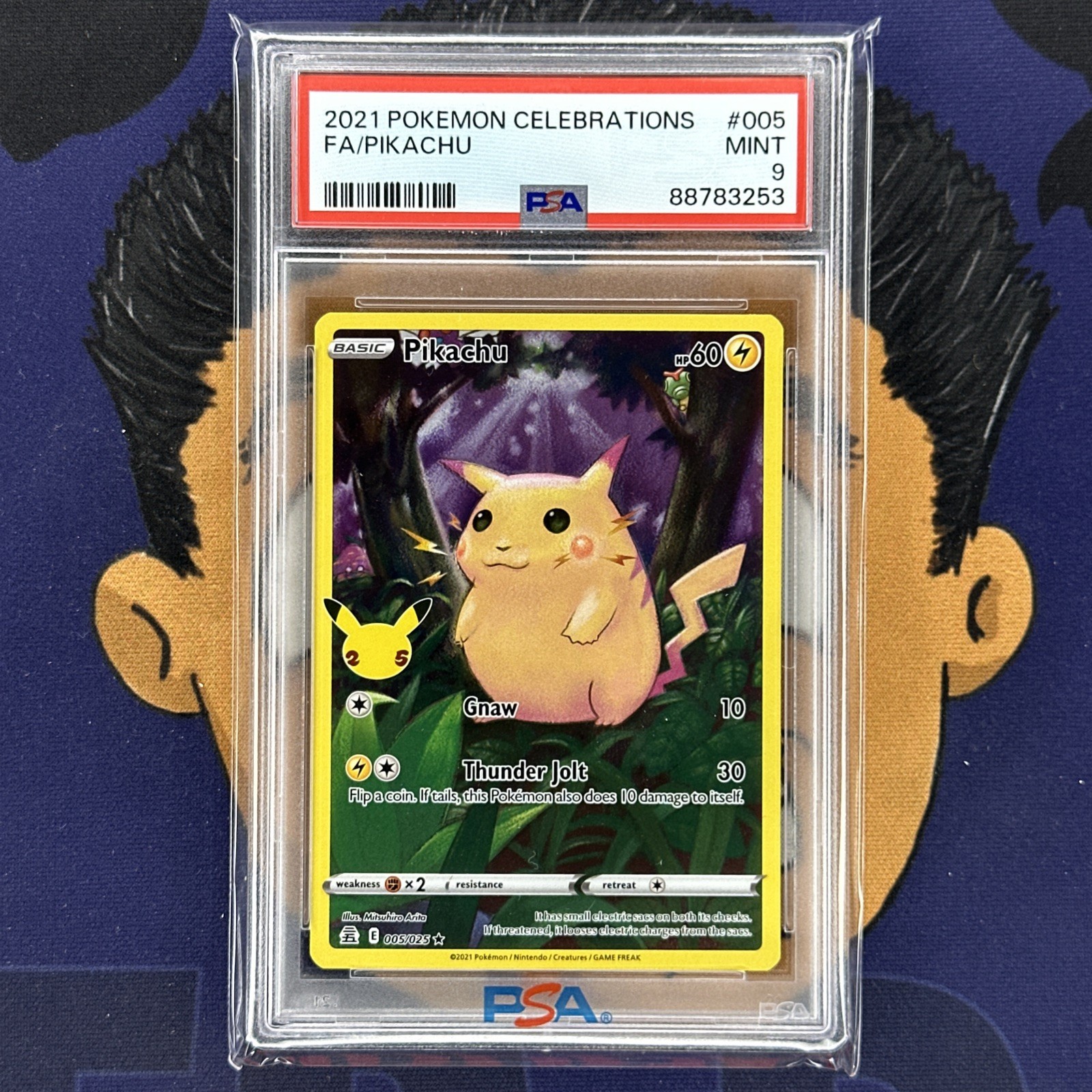 PSA 9 MINT 2021 Pokemon Celebrations PIKACHU #005 Full Art view 2