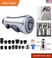 Versatile 3-Function Kitchen Faucet Nozzle - Brushed Nickel, Quality