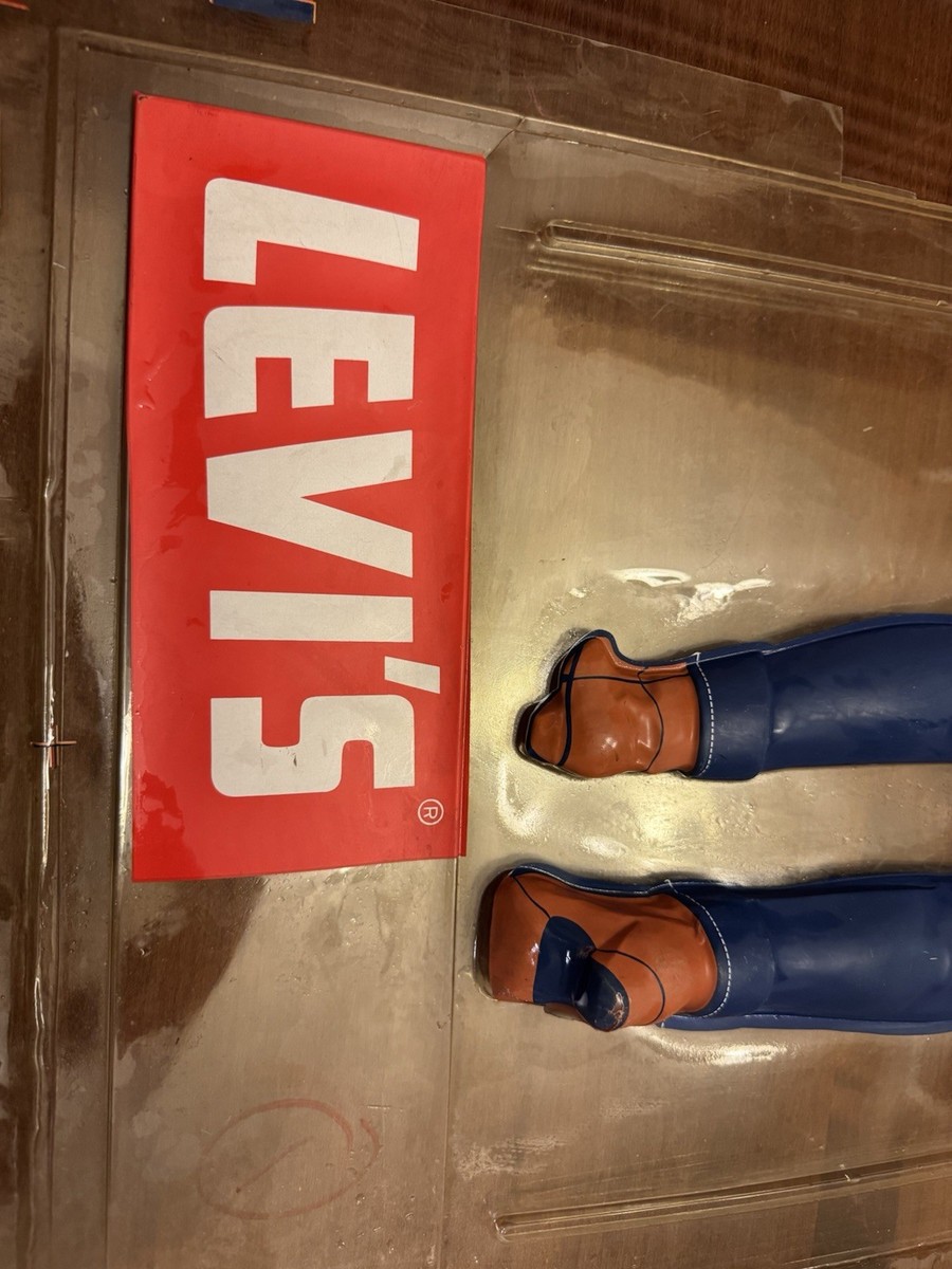 LEVI'S JEANS 1960s STORE DISPLAY Plastic Light up Sign & Wall