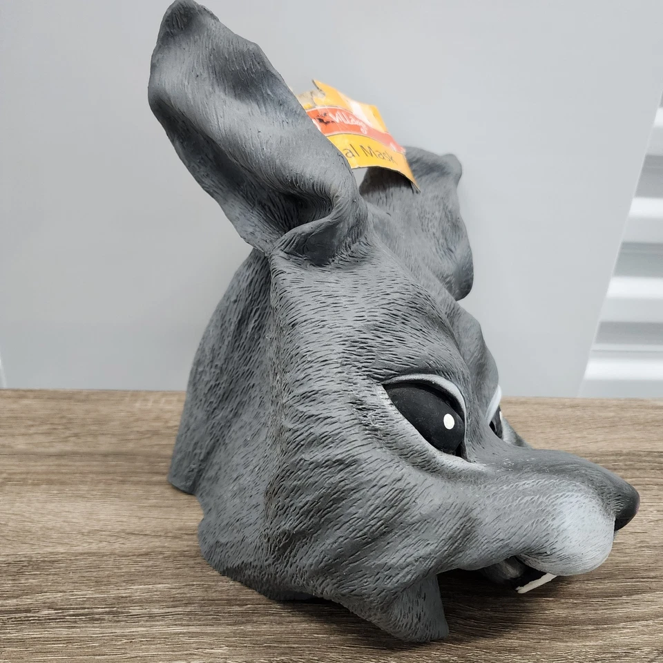 Adults Grey Rabbit Head Halloween Mask Rubber Latex - Image 3 of 4
