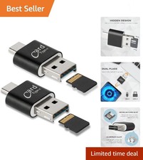 2 Pack Micro SD Card Reader for Android Phone,Micro SD Card to USB Adapter, ...