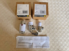 2 x Flomasta 15mm TRV + Lockshield Valve Combi Pack - White/Chrome