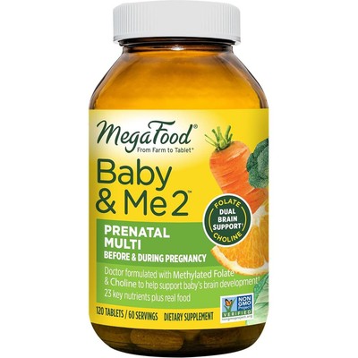 MegaFood Baby & Me 2 Prenatal Multi 120 tablets