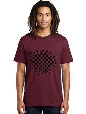 Checkered-Pattern Mens Graphic Tee, 100 Cotton, Casual Summer Wear