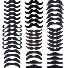 48 Pcs Self-Adhesive Fake Mustaches for Halloween Party Costume Accessories