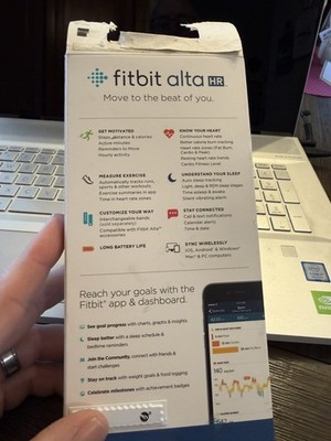 Fitbit Alta HR Activity Tracker FB408 Blue Small Band No Charger Tested Working