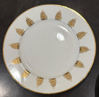 Cipa Porcellane Italy Christmas Tree Salad Plates 8" – Gold Trees & Rim Set of 4 — photo 4