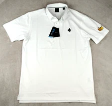 NWT Oklahoma Masters Logo Dunning Golf Polo Shirt Mens Size M White Performance