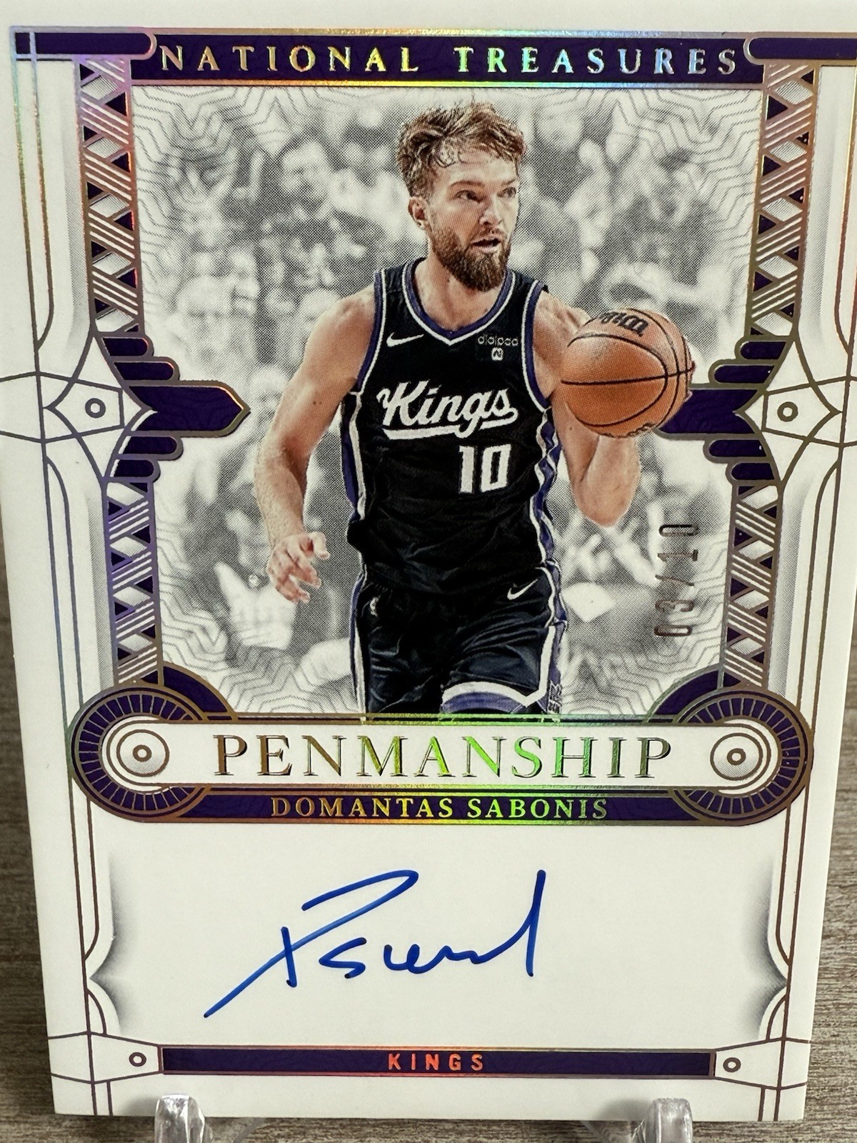 2023-24 National Treasures Penmanship Domantas Sabonis /10 NBA On-card Auto view 5