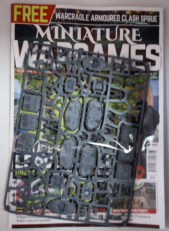 Miniature Wargames magazine May 2026 inc Warcradle Armoured Clash Sprue