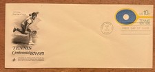 Tennis Centennial 1874-1974 Envelope -1974 FDC #U569- Artcraft Cachet